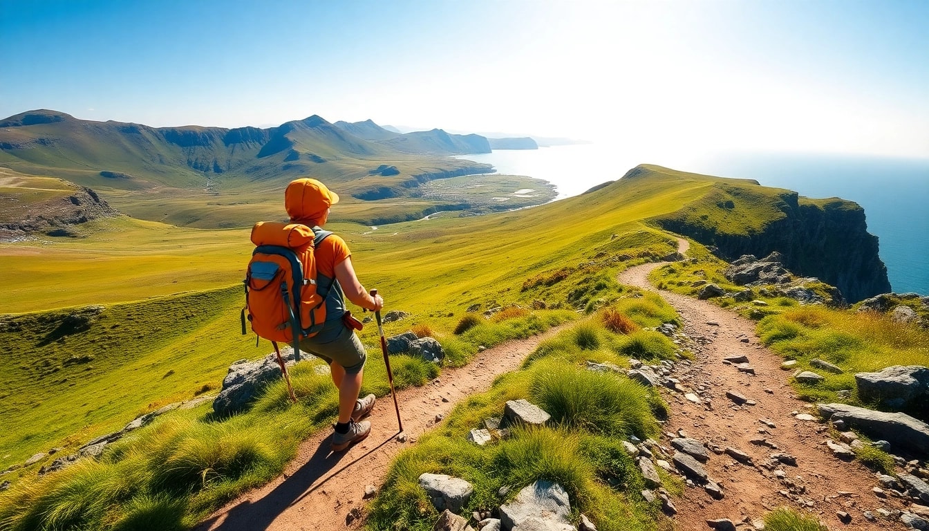 Erleben Sie den Dingle Way Fernwanderweg in seiner vollen Pracht, indem Sie durch die atemberaubende Landschaft wandern.