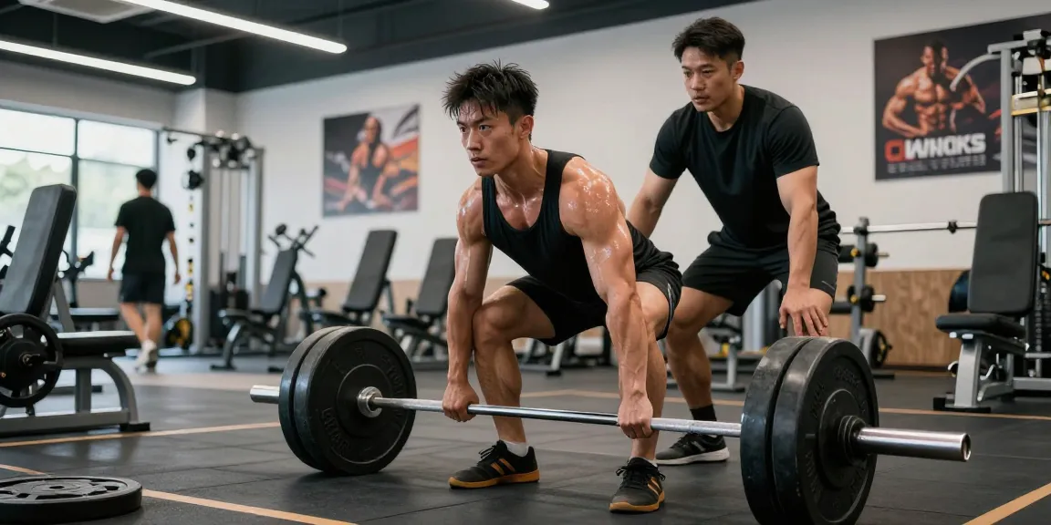 Bodybuilder im Steroidshop beim Training mit Gewichten für Muskelaufbau.