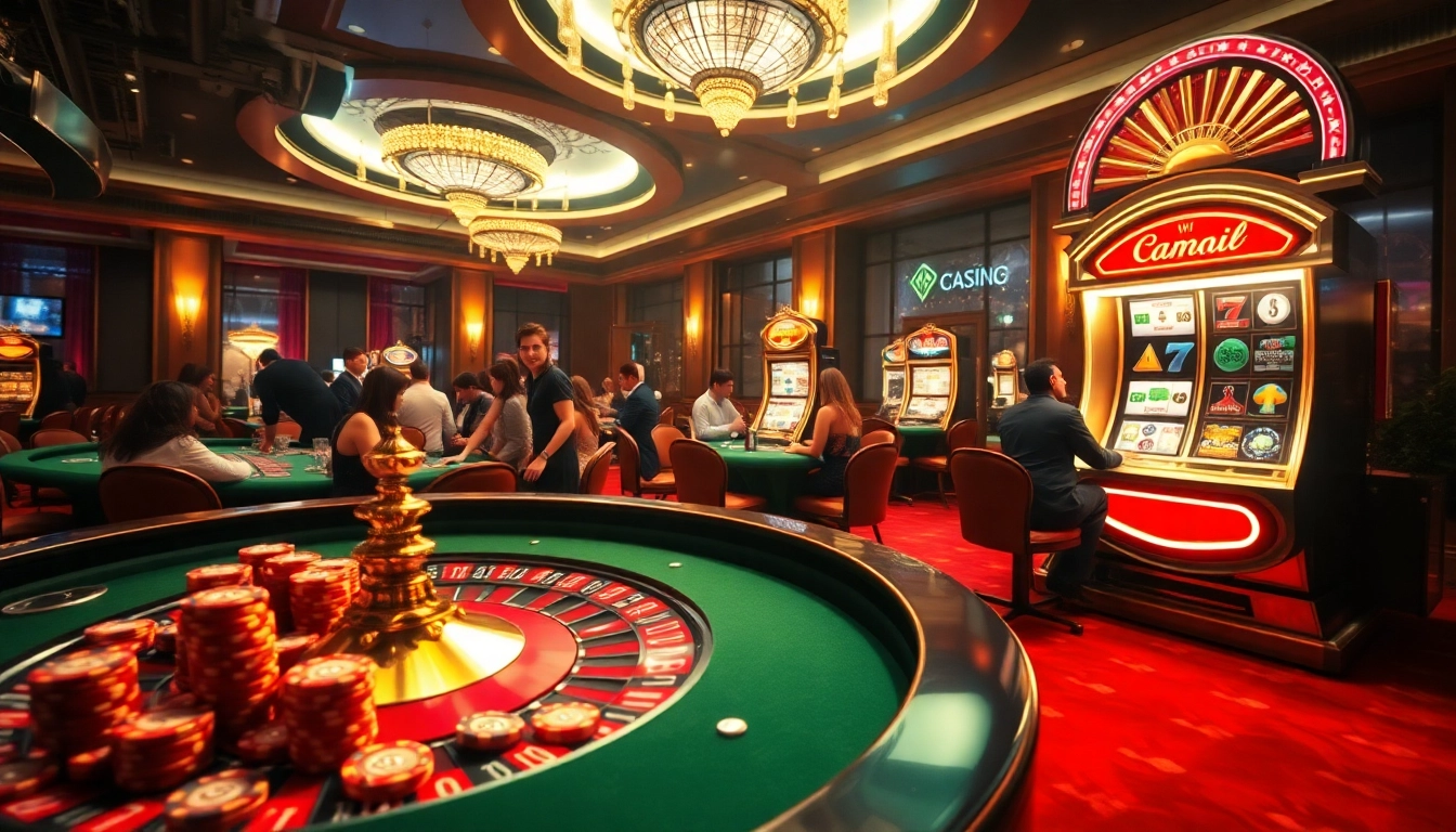 Gambling excitement at U888 com casino with vibrant roulette and slot machines.