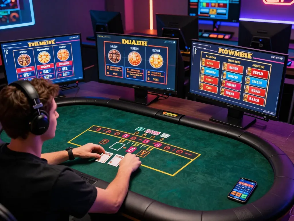 Experience link 789win at an immersive online poker game setup with multiple screens and strategic elements.