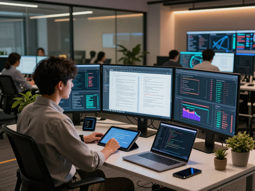 Document fraud detection technologies showcased in a modern digital workspace, highlighting advanced cybersecurity tools and analytical data.
