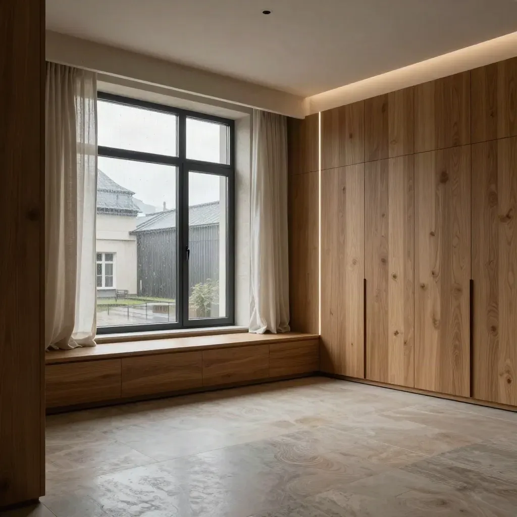 Renoviertes Berliner Apartment mit Stahlfenstern, Tageslicht und warmer LED-Lichtlinie.