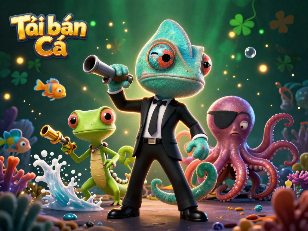 Experience Tải Bắn Cá with vibrant underwater characters in dynamic gameplay action.