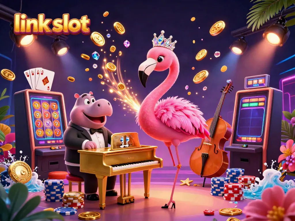 Engage in thrilling action at link slot with vibrant casino characters and dazzling game elements.