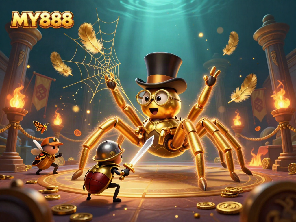 Win big at MY888 with an exciting 3D illustration showcasing vibrant casino adventures.