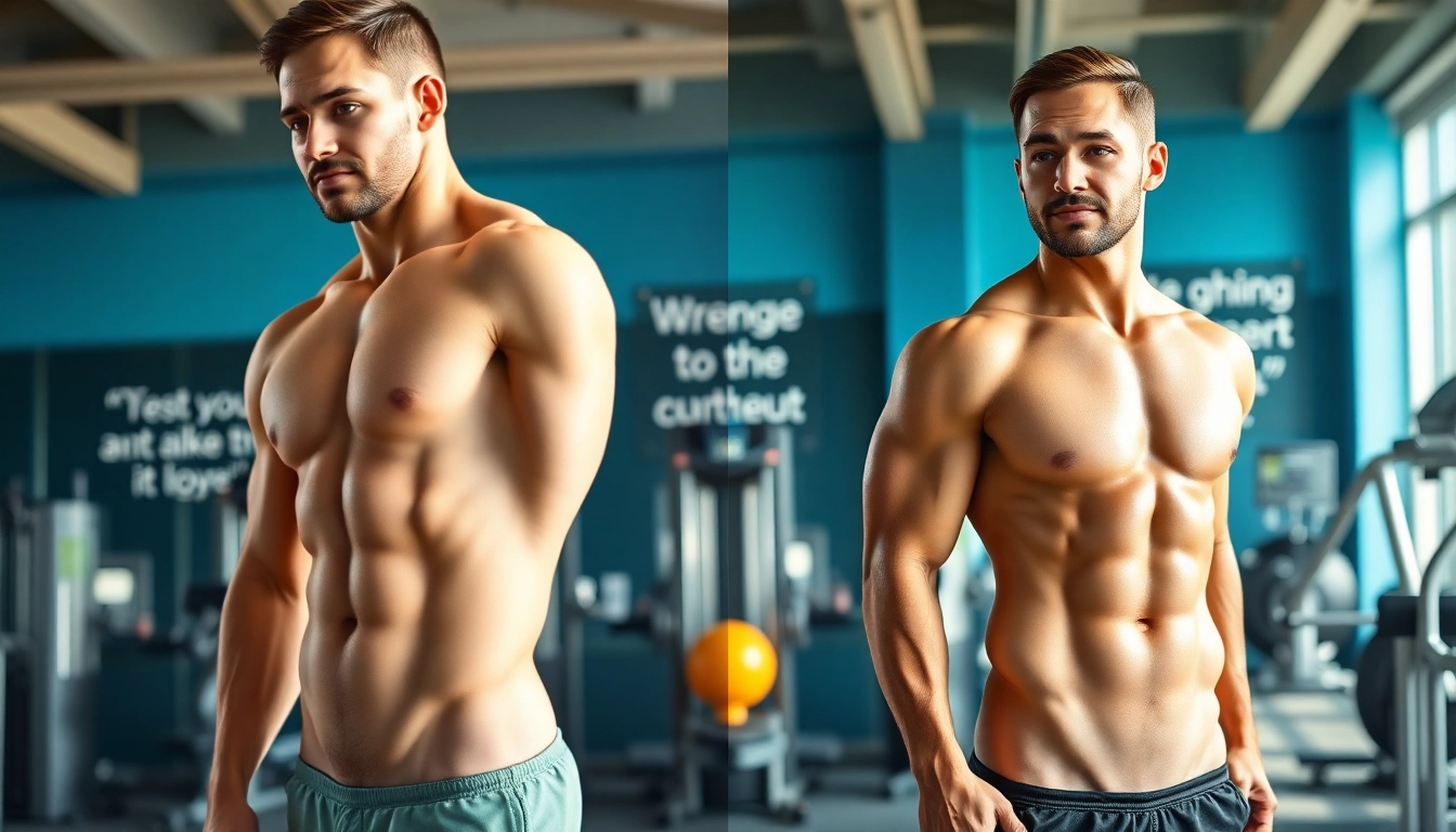 Vorher-Nachher Vergleich testo vorher nachher zeigt beeindruckende Fitnessveränderung eines Sportlers.
